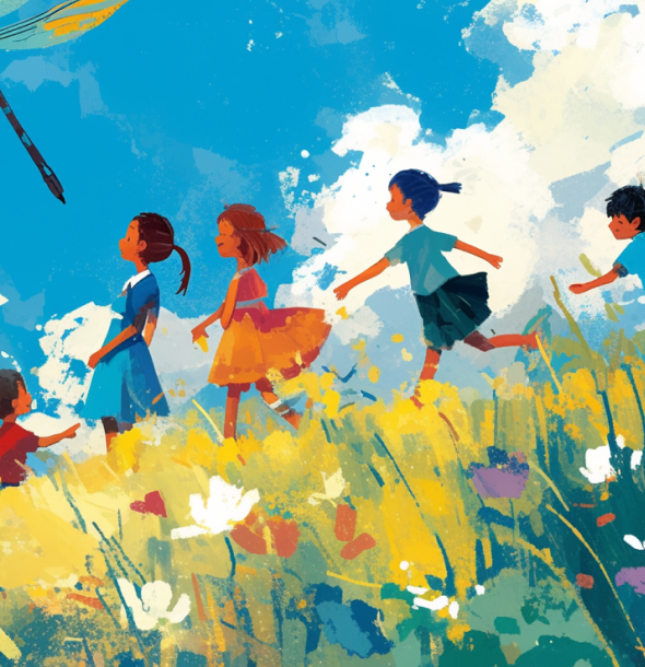 走る子供のイラスト