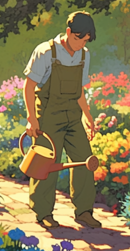 花屋の男性イラスト