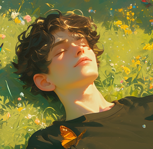 ねてる男性のイラスト